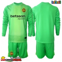 Camisa de Futebol Inter Milan Goleiro Equipamento Alternativo Infantil 2025-26 Manga Comprida (+ Calças curtas)